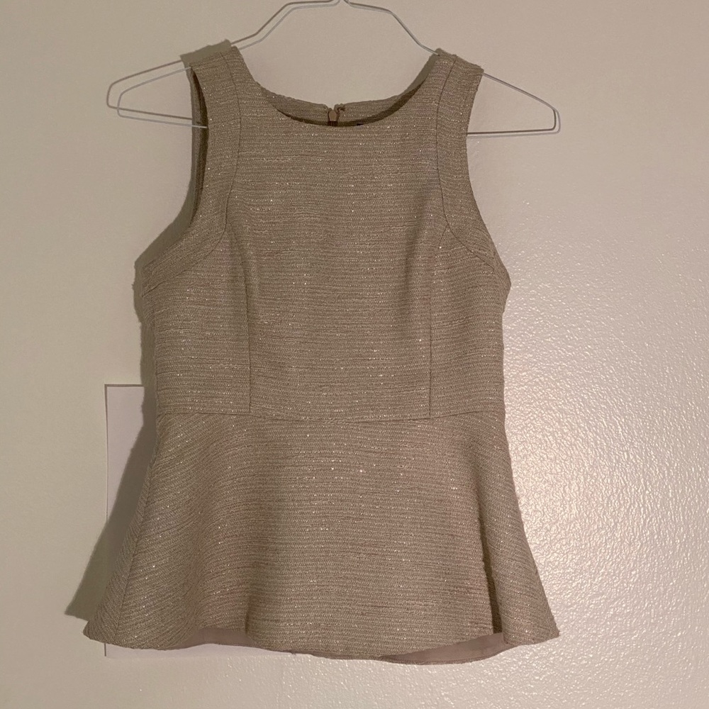 Gold and beige peplum top